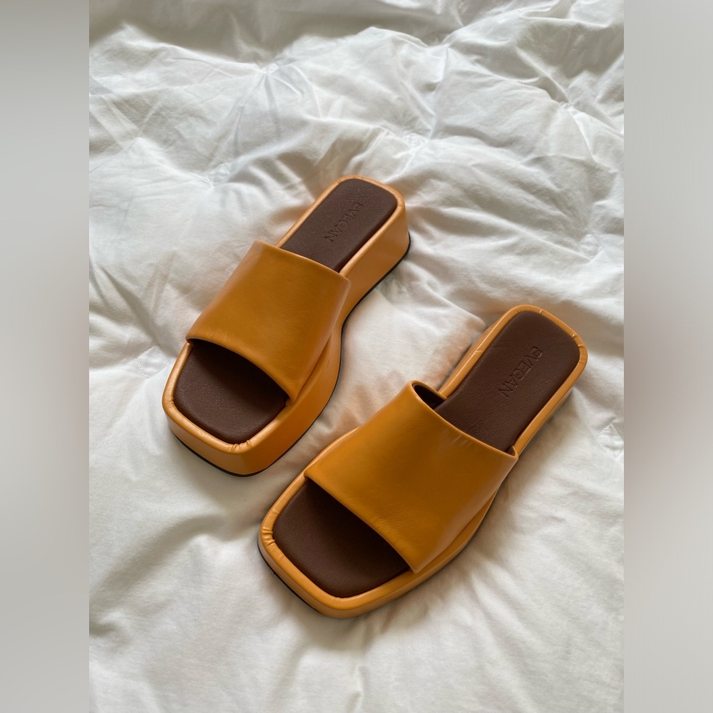Alohas SVEGAN Orange Platform Sandal Heels